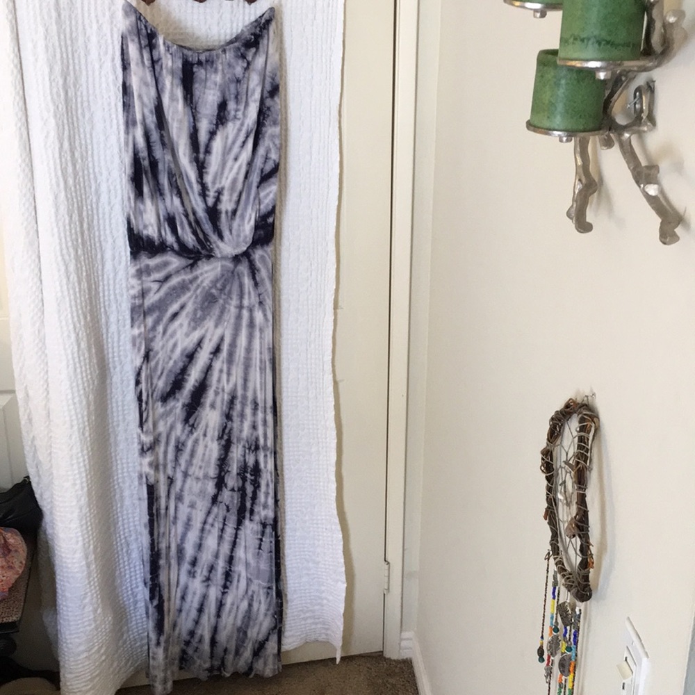 Strapless tie dye dress